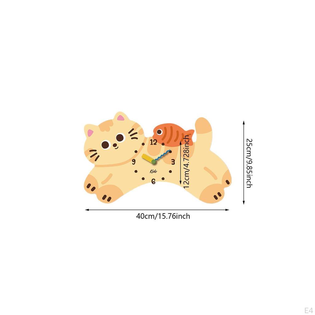 Украшение стены с изображением кошки Декоративные часы для детской комнаты