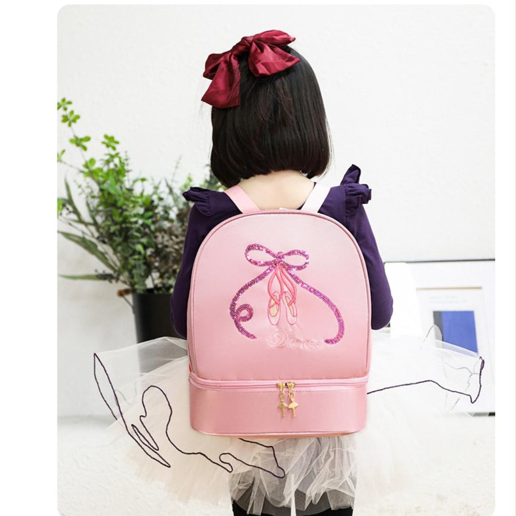 Двойная балетная сумка на плечо для девочек, сумка для танцев балерины для детей, рюкзак для хранения для латинских танцев, сумки для балета и танцев для девочек