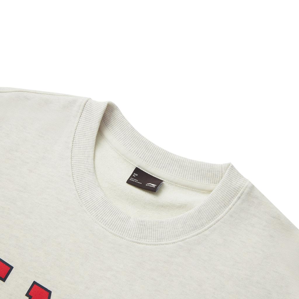 Li Ning Sports Lifestyle Series American High Street Retro Letter Round Neck Knitted Pullover Long Sleeve Sweatshirt Unisex Sweatshirt AWDV373-4