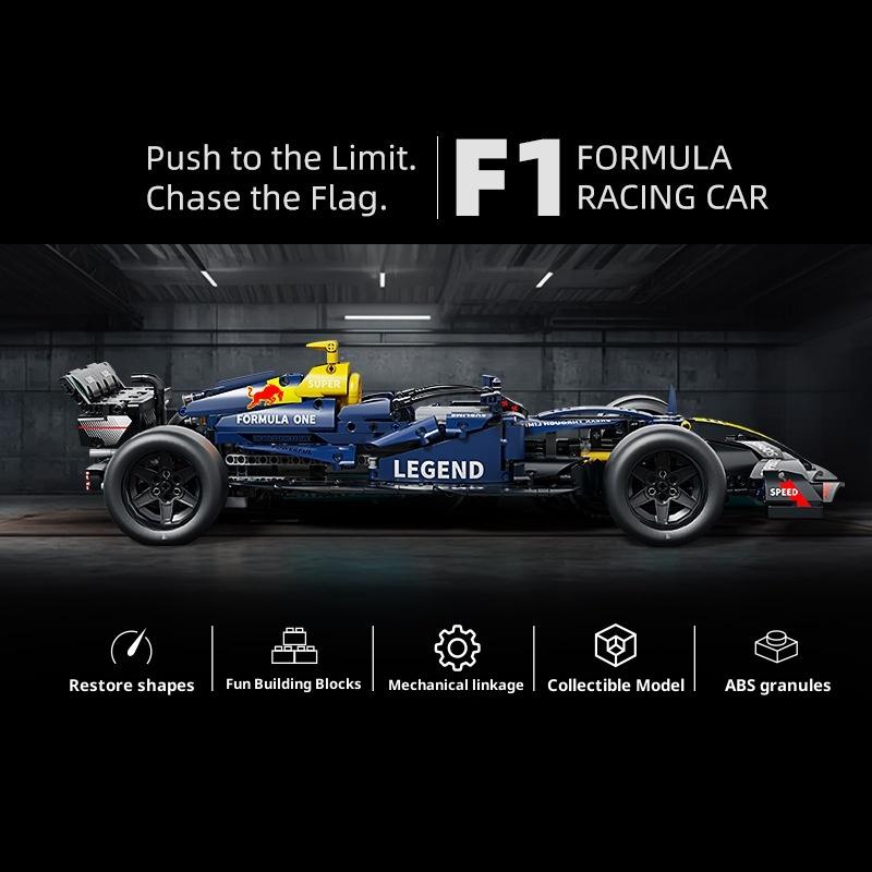 Гоночная машина Формулы 1 на радиоуправлении, конструктор, развивающая игрушка, подарок для мальчика, спортивная машина