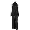 Summer black women's clothing two-piece set European and American style sleeveless neck small vest drape wide-leg pants fashion casual suit