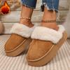 Мода 2025 Новые Высококачественные Женские Меховые Снежные Тапочки Зимняя Мода Домашние Плюшевые Туфли Легкие Комнатные Тапочки Популярная Обувь