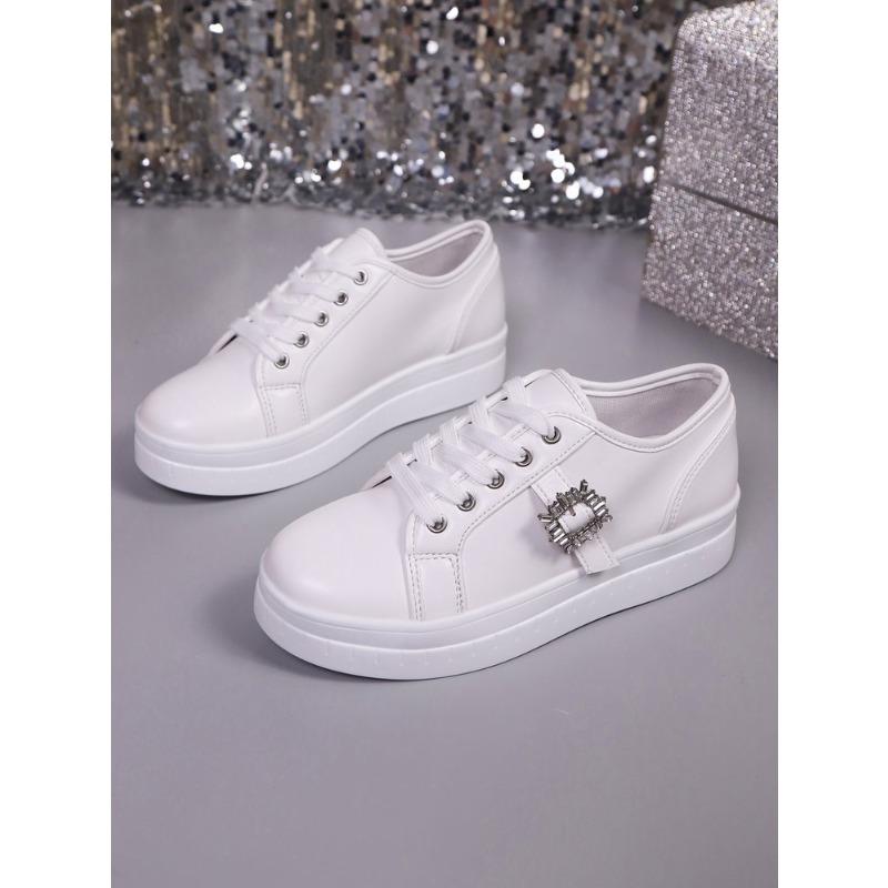 Женские большие размеры Новые Европейский американский стиль Круглый носок Массивная подошва Повседневные Универсальные Модные туфли