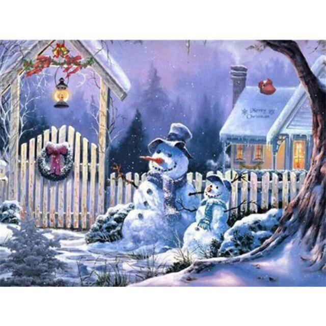 Landscape DIY 5D Diamond Painting Winter Snow Mosaic Rhinestone Full Round Drill Diamond Embroidery Cross Stitch Home Decor