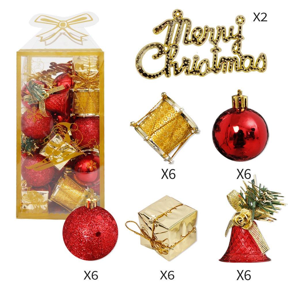 26/32PCS Mixed Pattern Christmas Hanging Decoration Xmas Ball Bell Drop Ornaments Party Supplies