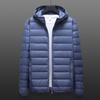 Men Down Padded Jacket Lightweight Spring Puffer Coat Light Autumn White Duck Hood Outerwear