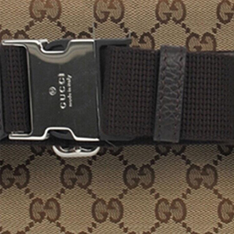 Gucci Поясная сумка GG Supreme Бежевый/Черный Унисекс Сумки Коричневый 449174-KY9KN-9886