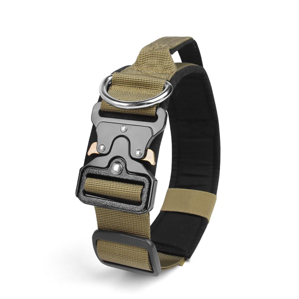 Тактический ошейник для собак, прочная пряжка из цинкового сплава, ошейники для прогулок на свежем воздухе, ошейник с мягкой подкладкой для средних и больших собак, аксессуары для домашних животных