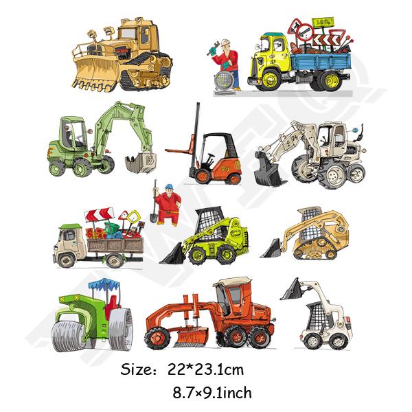 DIY теплопередающие железные нашивки с милыми мультяшными машинками, набор нашивок для детской одежды, футболки, платья