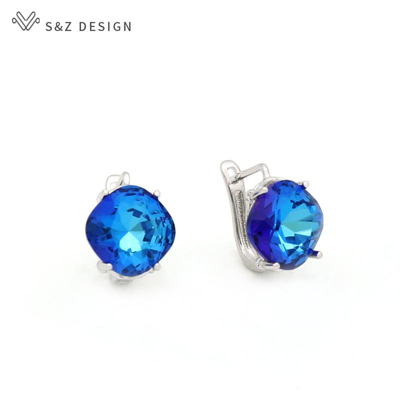 Модные серьги-капли цвета розового золота с квадратными кристаллами для женщин и девочек, повседневные аксессуары, ювелирные изделия, темперамент, подарок