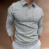 Мужская футболка с длинным рукавом Мужская рубашка поло Повседневная футболка с лацканами Полосатая футболка с принтом Топы