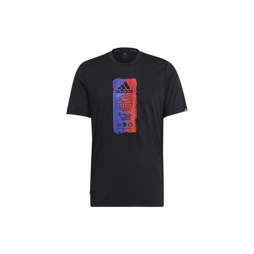 Adidas T Shirts Men's Black Crew Neck Moderate Straight Fit GL3263