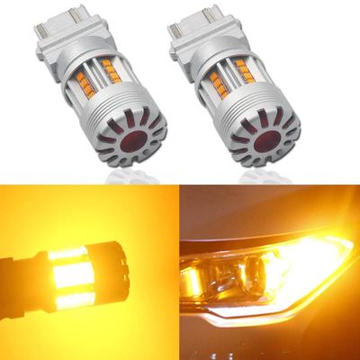 Eseastar T25 3157 P27/7W Светодиодная лампа указателя поворота, Янтарная, Вентилятор охлаждения, Встроенный CANBUS-декодер,