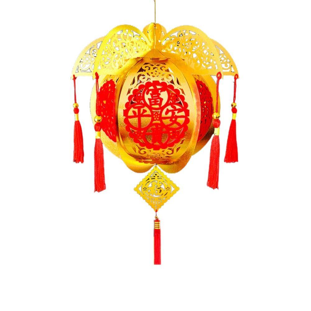Lint/Gold Foil Good Luck Lanterns 3D Chinese Lint Lanterns Spring Festival Hanging Pendant  Party