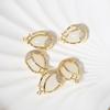 Copper Tulip Flower Charms with Green & Clear Zirconia, Golden Plated, 2pcs for DIY Jewelry Making