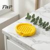Gift Soap Box for Bathroom Decor Box, Cheese Shape with Removable Drain Layer, Dish No Water Stains Quick Cleaning Anti-Slip Holder, Countertop