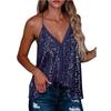 Women Glitter Sequin Tank Vest Tops Sleeveless Strappy Casual Tee T-Shirt Summer