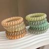 5pcs Set Telephone Cord Scrunchies Spiral Hair Ties Gradient Color Checkered Print Phone Cord Elastic Hair Band Hair Accessories