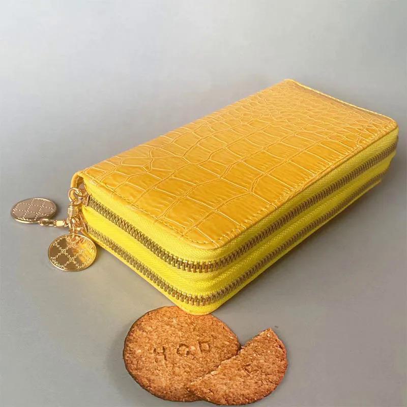 Красочные женские кошельки с двойной молнией, женский кошелек, модный кошелек, женская длинная дизайнерская сумка, сумка для телефона