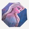 Princess Elsa Cartoon Umbrella, Portable 3-Fold Compact Umbrella, Suitable for Camping, Hiking and Travel, Ideal Easter Birthday Gift for Fa