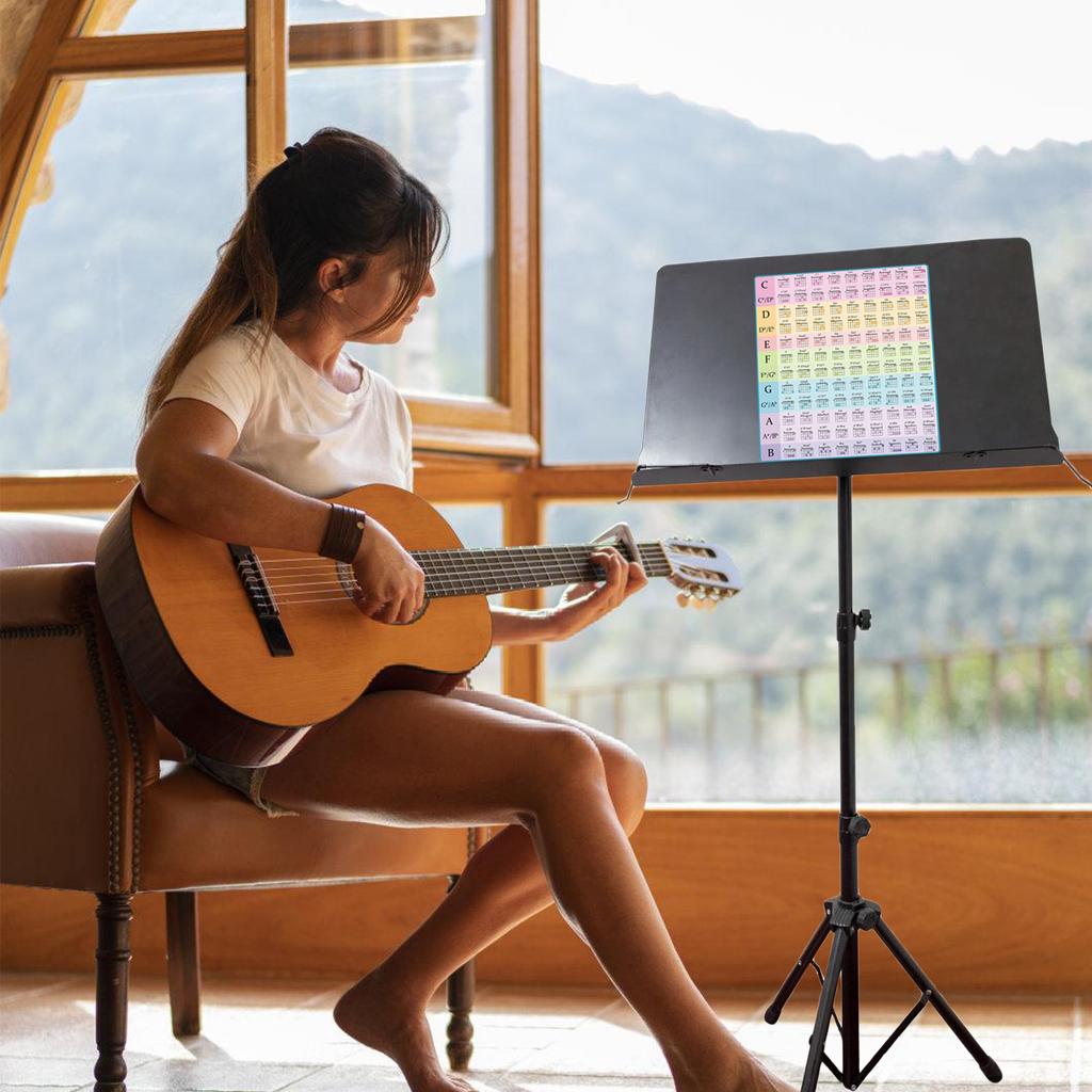 Таблица аккордов для гитары Плакат с аккордами для гитары для начинающих Ламинированная таблица аккордов для гитары Образовательное справочное руководство Шпаргалка