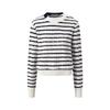 GIOVANNI VALENTINO Women's 100% Wool Striped Round Neck Sweater