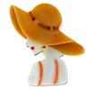 Acrylic Acetate Fiber Material Beautiful Girl Brooches For Women Wear Big Hat Pin Orange Color New 2023