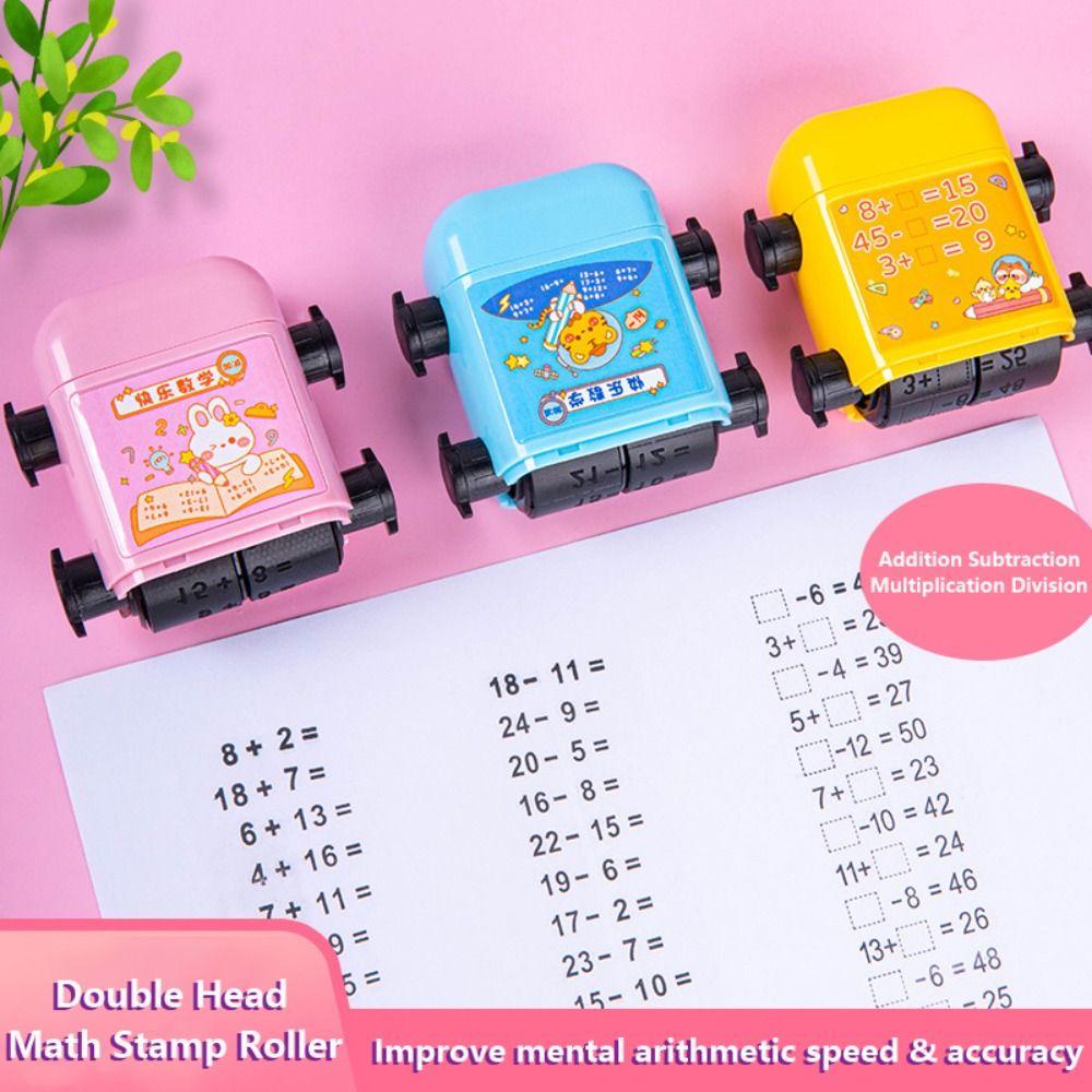 2-in-1 Math Rolling Stamp Reusable Arithmetic Practice Stamp High Quality Math Roller Stamp School