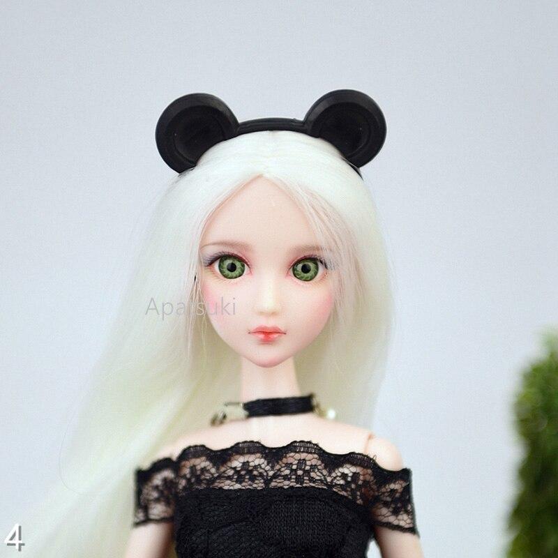 4 шт./лот, черная красивая повязка на голову с ушками, тиара для куклы Барби, аксессуары, пластиковые головные уборы, аксессуары для волос для куклы 1/6 «сделай сам»