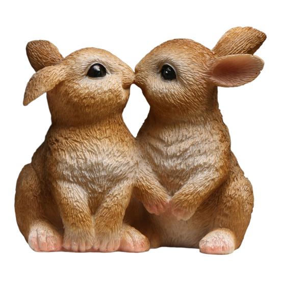 Пасхальный кролик фигурка смола целующийся кролик скульптура маленькая милая статуэтка кролика коллекционные украшения для дома