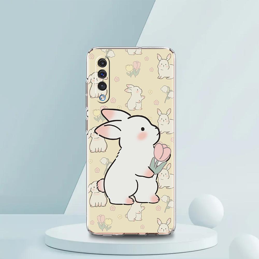 Милый цветной чехол-кролик для Samsung A16 A14 A12 A22 A32 5G A34 A42 A52 A54 A50 A70 A30 A40 A20E A10S A20S A02S A04S A06