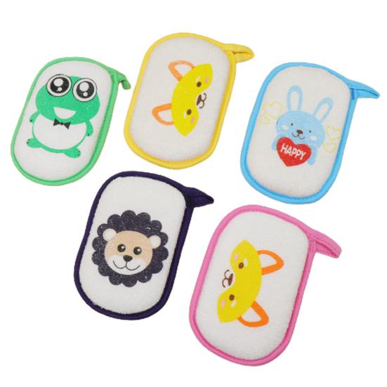 Детская мочалка с мультяшным рисунком, аккуратно чистое хлопковое полотенце для душа, детские принадлежности