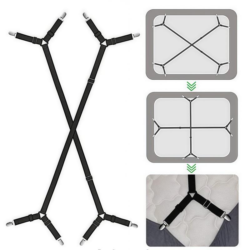Adjustable Elastic Suspenders Gripper Bed Sheet Belt Fixator Sofa Covers Holder Blanket Mattress Straps Clip