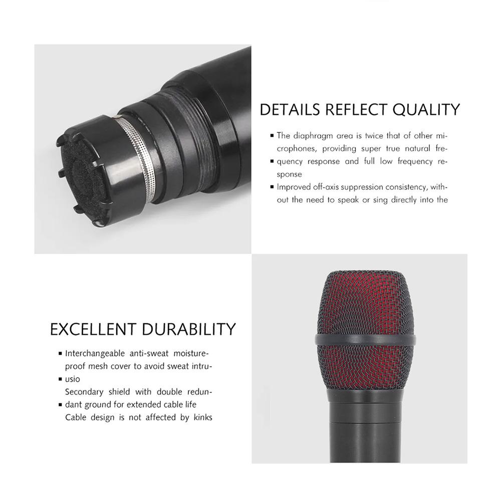 Беспроводная микрофонная система с 2 ручными микрофонами VHF UHF Беспроводной микрофон для звука в домашних кинотеатрах