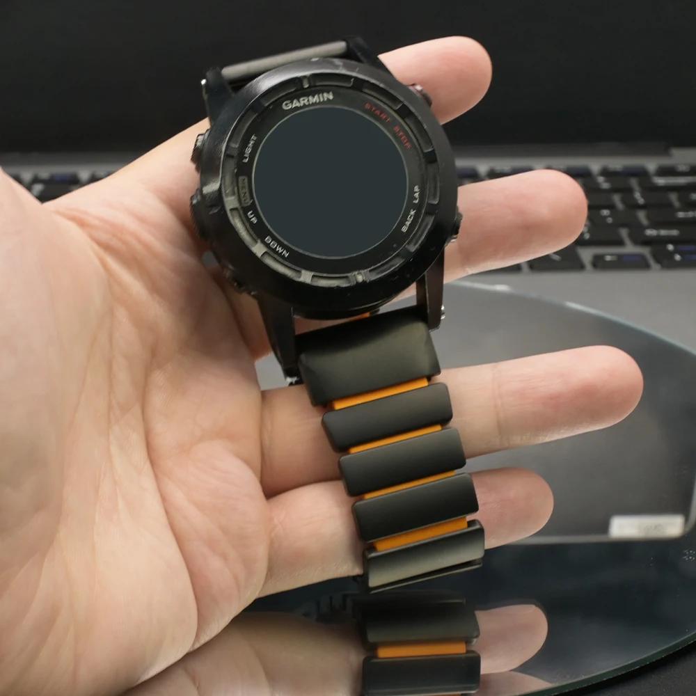 26 мм Металлический ремешок из нержавеющей стали для часов Garmin Enduro 3 2 Fenix 8 7X Pro 51 мм Fenix 6X Резиновый мужской ремешок для Garmin Tactix 7Pro