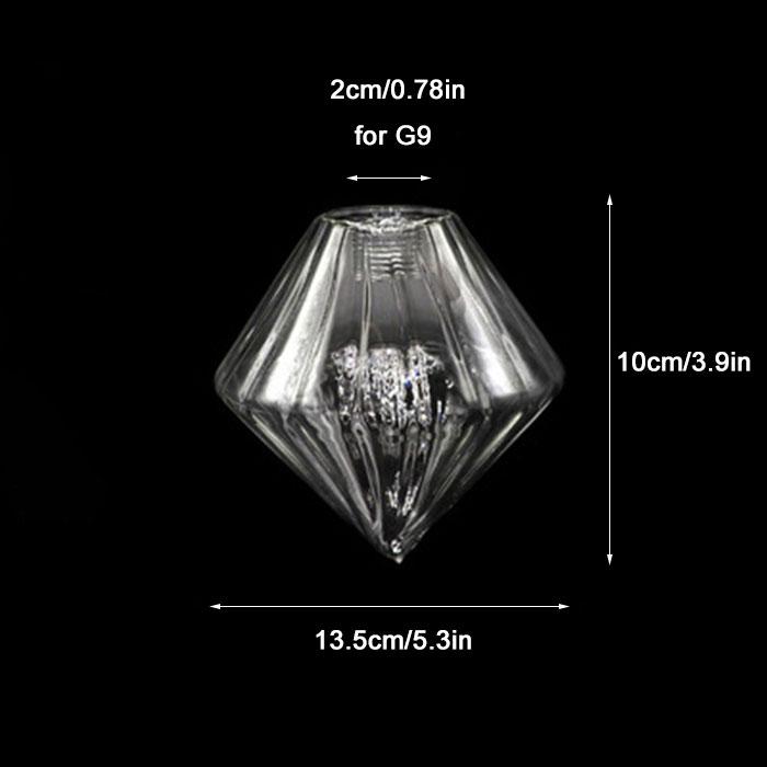Прозрачный янтарный стеклянный абажур для замены для держателя G9 Cone или ромбовидного узора с 22-миллиметровым отверстием для абажура для люстры своими руками