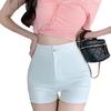 Женские черные летние шорты с высокой талией, утягивающие, 2025