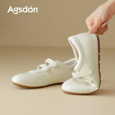 Женские туфли Augustine Mary Jane 2025 новая осень с юбкой один ремешок на липучке мягкая подошва повседневные туфли