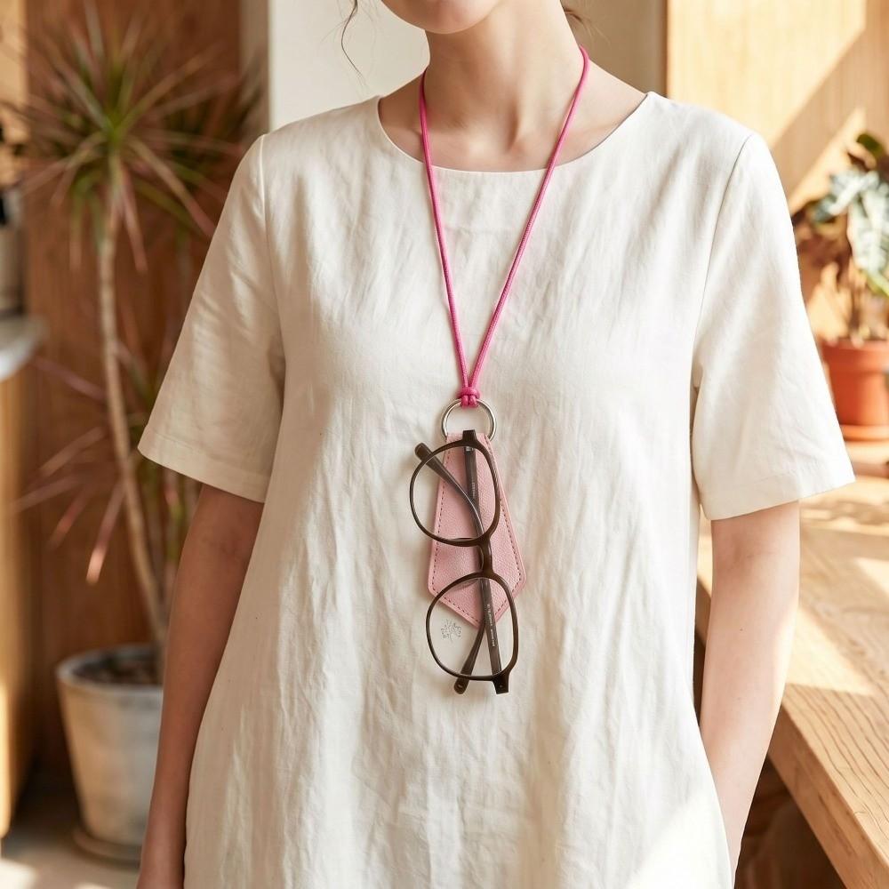 Leather Sunglasses Lanyard Colorful Bag Charm Creative Neckband Glasses Storage Clip for Travel
