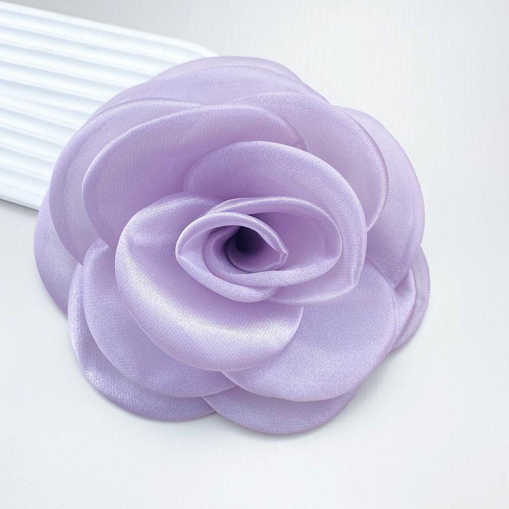 Sweet Large Flower Brooch 12cm Fabric Rose Flower Pin-up Brooch New 3D Flower Hair Pin