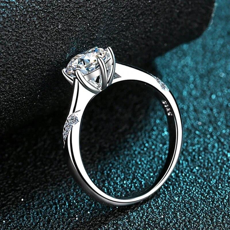 Кольцо с муассанитом 3 карата, 9 мм, стерлинговое серебро 925 пробы с позолотой 18 карат, обручальное кольцо с бриллиантом, ювелирные изделия для женщин