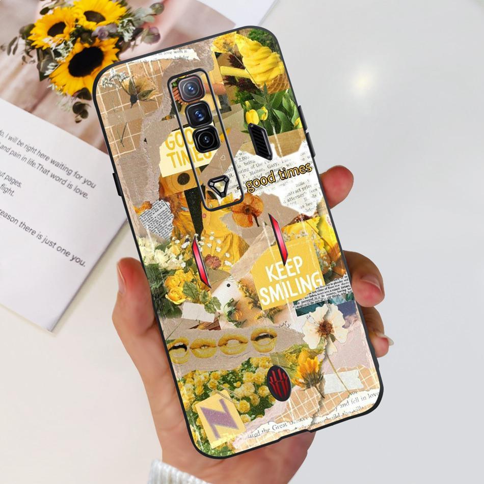 Чехол для ZTE Nubia Red Magic 7 7S Pro Zte nubia REDMAGIC 7S 7Pro Модный Крутой Узор Черный Силикон Мягкие Чехлы для Телефона
