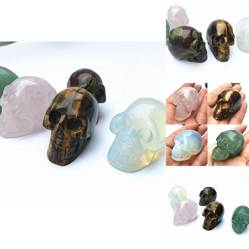 Quartz 5cm Natural Crystal Skull Carved Skull Reiki Healing Sculpture Decor