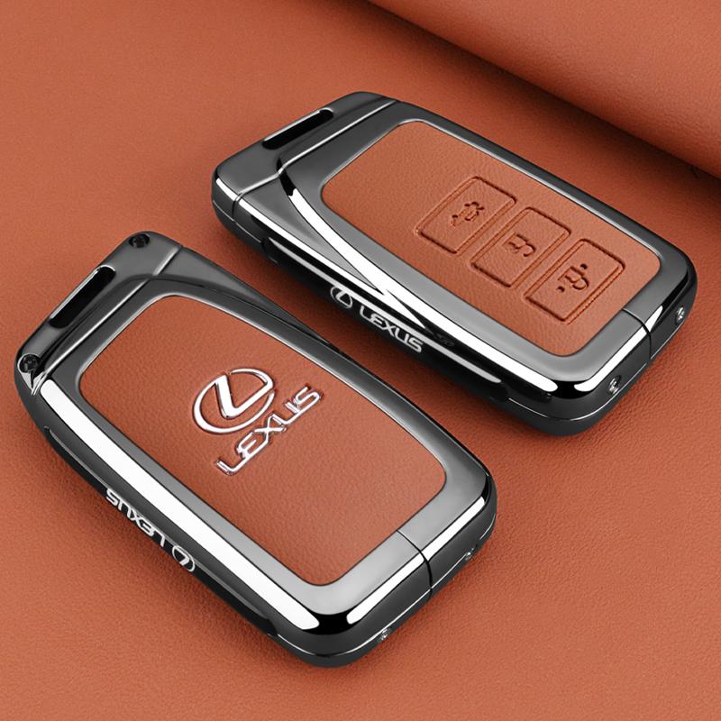 DMTZ1 Zinc Alloy Leather Key Case Shell Buckle Special Car Key Cover for Lexus NX 200 NX300H RX 350 450H ES 350 ES 300h Accessories