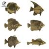 Antique Brass Pterophyllum Scalare Fish Watching Fishes Sea Animals Model Fishbowl Decoration Action Figures Education Miniature