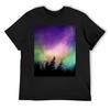 Футболка с ночным небом и Северным сиянием аниме аниме фигурки рубашки графические рубашки графическая футболка мужчины