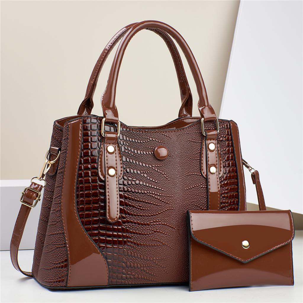 New Designer 2 Piece Set Handbags Luxury Leather Women Bag Large Capaity Lady Shoulder Bag Fashon Female Crossbody Bag