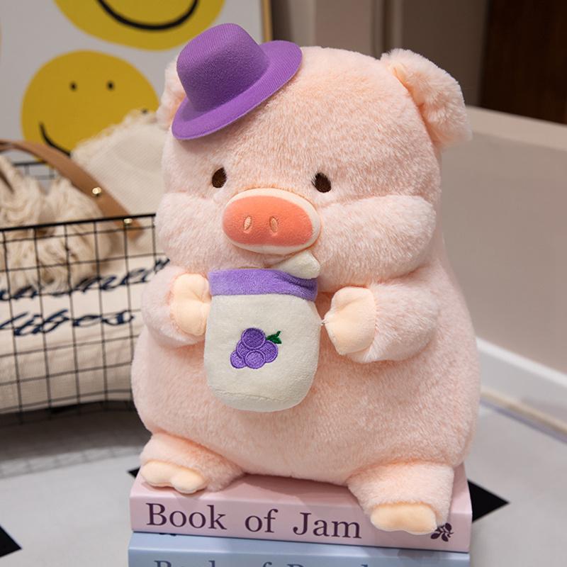 Kawaii 35/45cm Stuffed Animals Fruit Tea Pig Grape Cherry Carrot Super Soft Dolls Girls Boys Birthday Gifts Home Decor Pillow