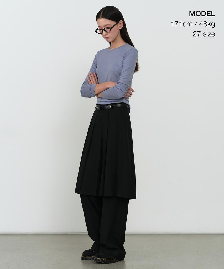 MUSINSA STANDARD WOMAN Женская плиссированная юбка Многослойные брюки [Черный]