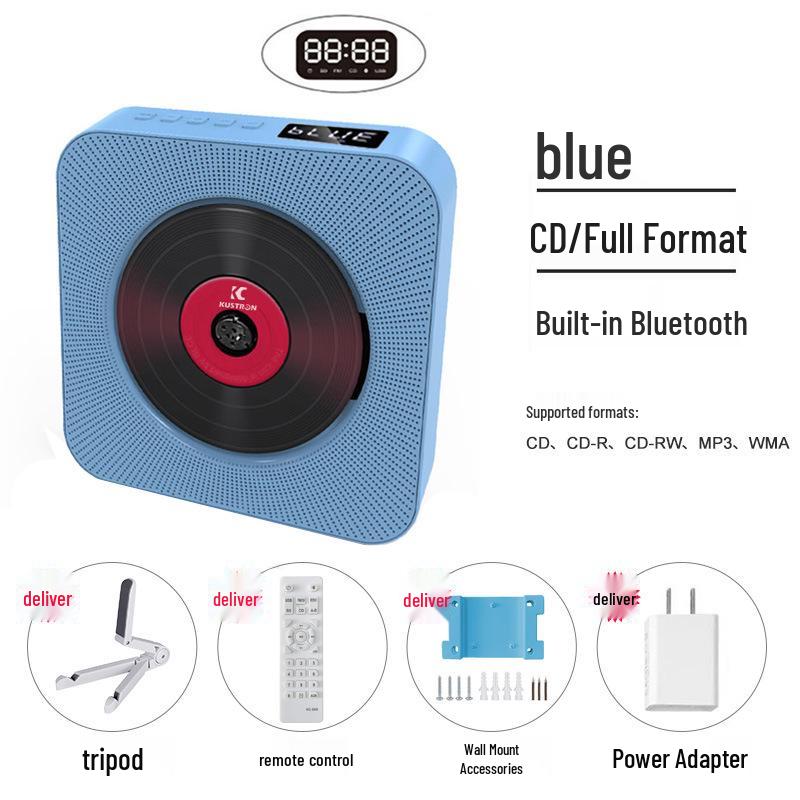 Wall-Mounted Bluetooth CD Player & Radio with Timer and Alarm Clock.